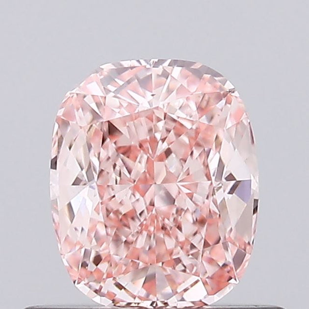 0.58 carat fancy intense pink cushion lab grown diamond VVS2 clarity