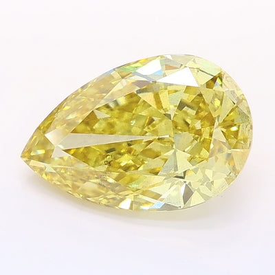 3.07 carat fancy intense yellow pear lab grown diamond SI1 clarity