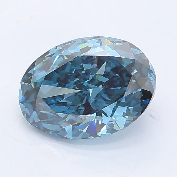 1.03 carat fancy vivid blue oval lab grown diamond VS1 clarity