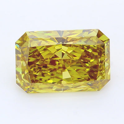 2.55 carat fancy vivid grayish yellow radiant lab grown diamond VS1 clarity