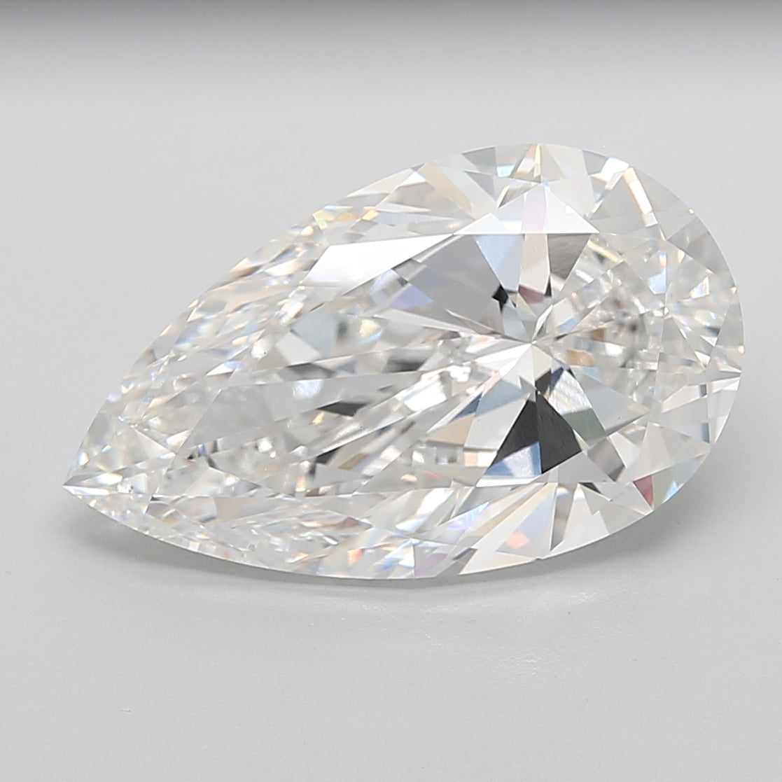 13.64 carat pear lab grown diamond F color VS1 clarity