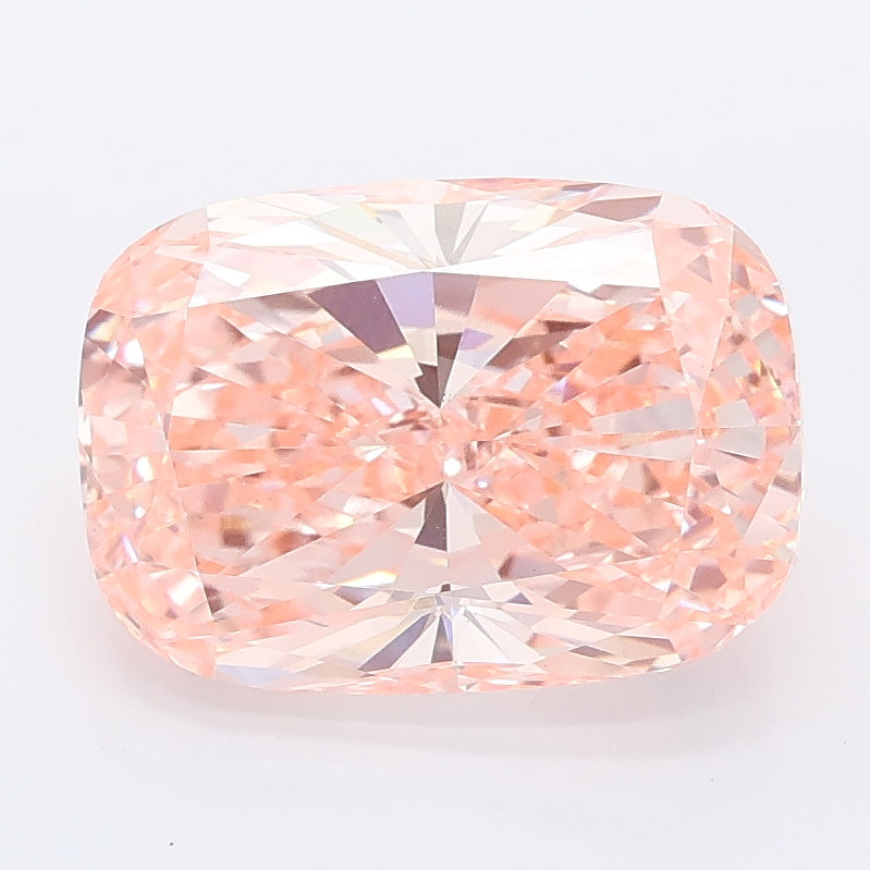 3.52 carat fancy vivid pink cushion lab grown diamond VS1 clarity