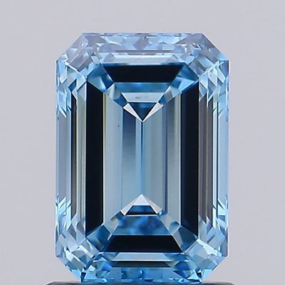 1.35 carat fancy intense blue emerald lab grown diamond VS1 clarity