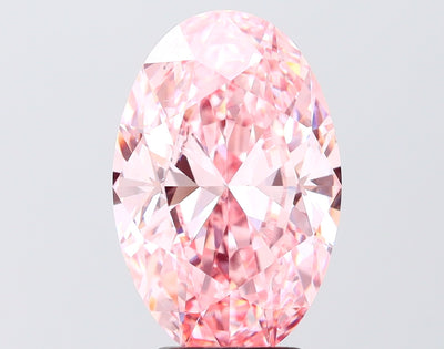 4.52 carat fancy vivid pink oval lab grown diamond VVS2 clarity