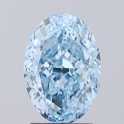2.06 carat fancy vivid blue oval lab grown diamond VS1 clarity