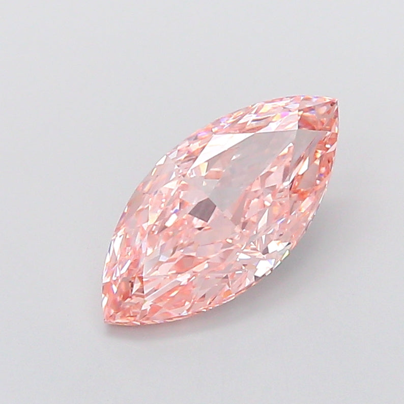 5.00 carat fancy intense pink marquise lab grown diamond VVS2 clarity