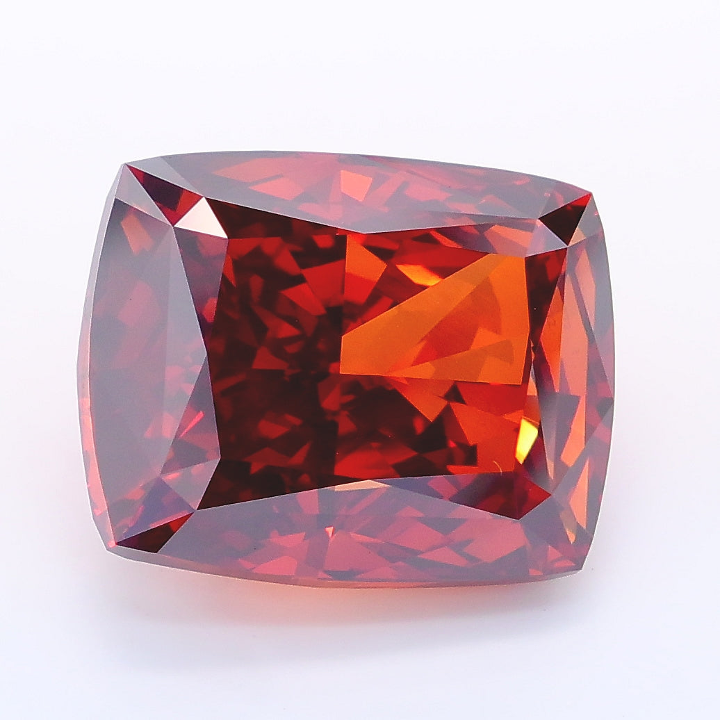 11.20 carat fancy deep orangy brown cushion lab grown diamond VVS2 clarity