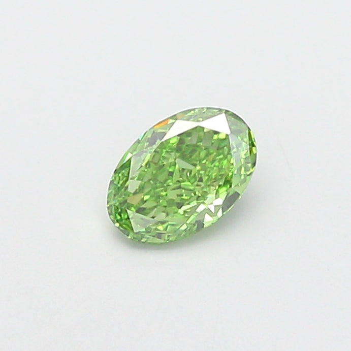 0.55 carat fancy vivid green oval lab grown diamond VVS2 clarity