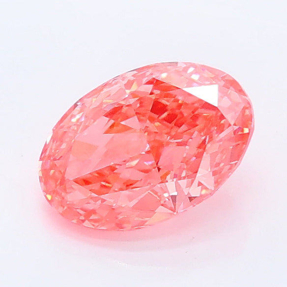 1.04 carat fancy vivid pink oval lab grown diamond VS1 clarity