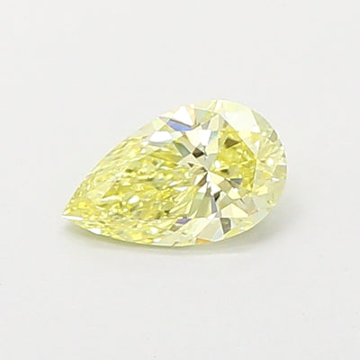 0.41 carat fancy yellow pear lab grown diamond VS1 clarity