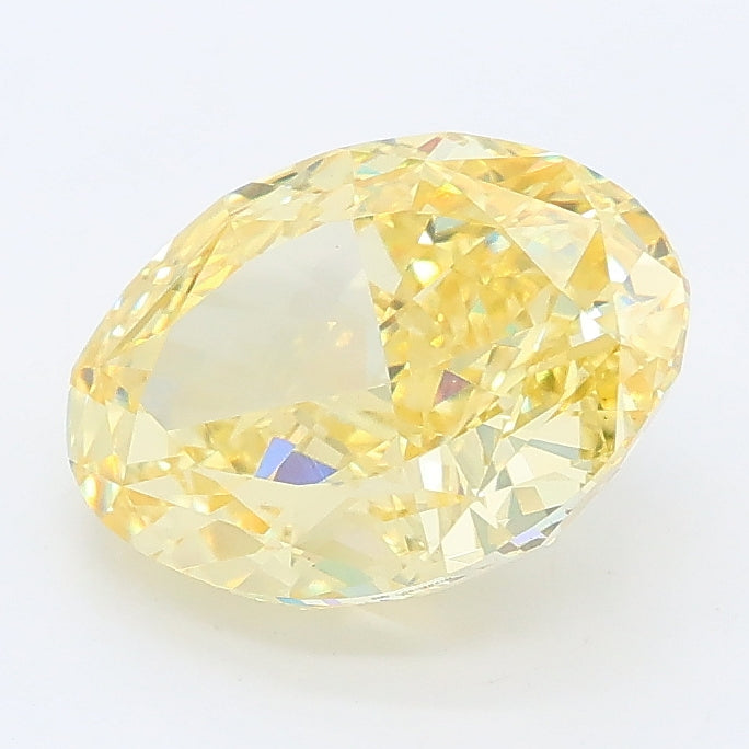 2.62 carat fancy vivid yellow oval lab grown diamond VVS2 clarity