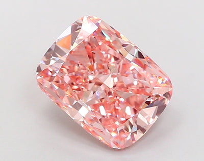 4.05 carat fancy vivid pink cushion lab grown diamond VVS1 clarity
