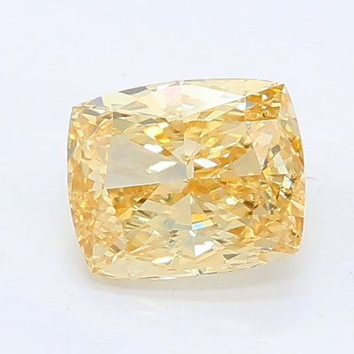 0.83 carat fancy yellow cushion lab grown diamond VVS1 clarity