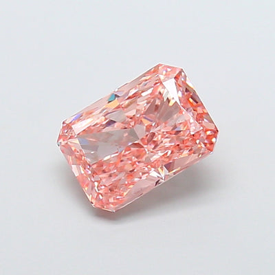 3.03 carat fancy vivid pink radiant lab grown diamond VS1 clarity