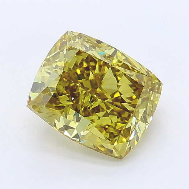 1.19 carat fancy grayish yellow cushion lab grown diamond VVS2 clarity