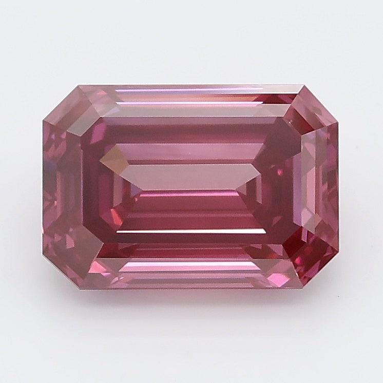 2.59 carat fancy vivid pink emerald lab grown diamond VS1 clarity