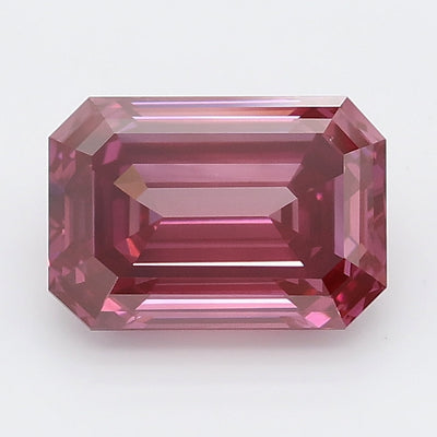 2.59 carat fancy vivid pink emerald lab grown diamond VS1 clarity