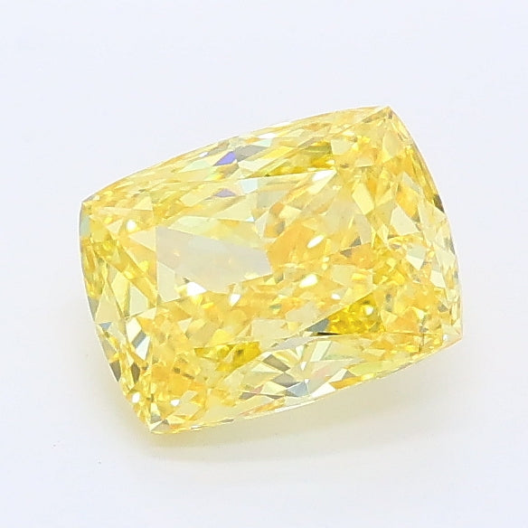 1.03 carat fancy intense yellow cushion lab grown diamond VS1 clarity