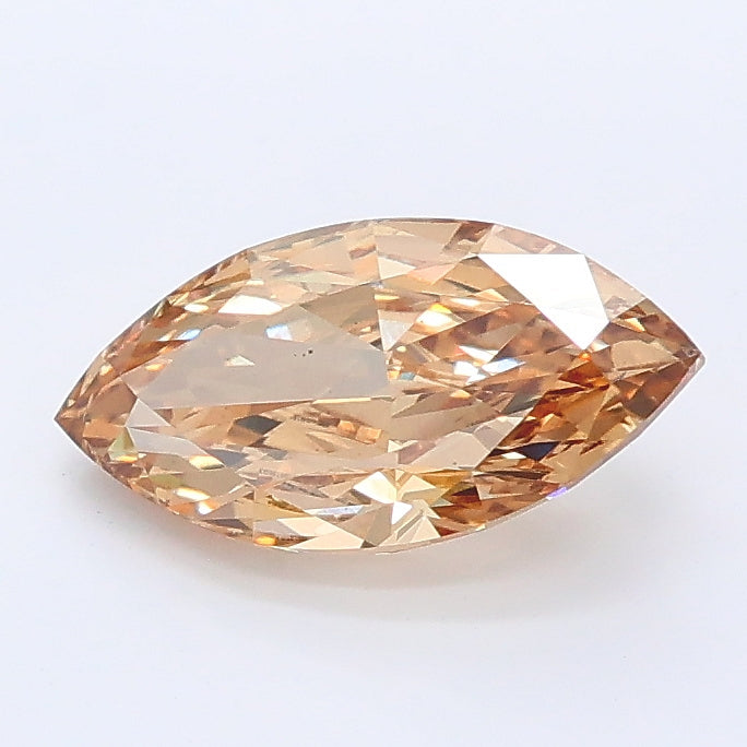 1.20 carat fancy brownish yellow marquise lab grown diamond VS2 clarity