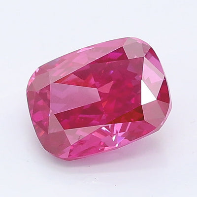 1.38 carat fancy vivid pink cushion lab grown diamond VVS2 clarity