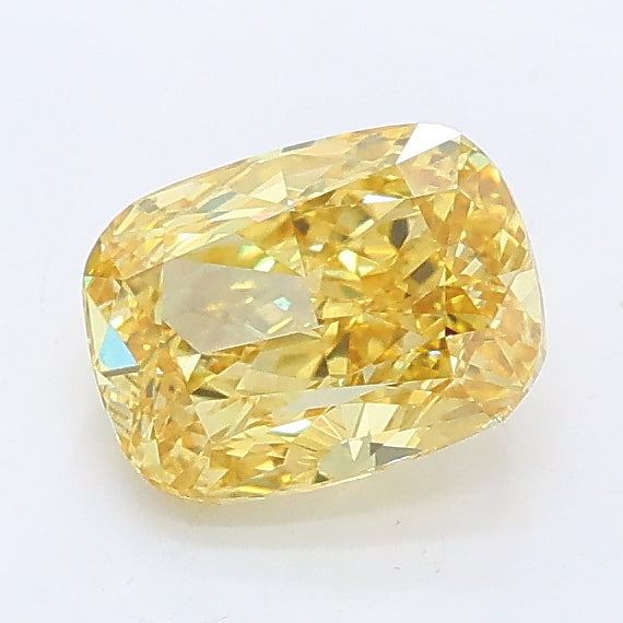 1.07 carat fancy intense yellow cushion lab grown diamond VS2 clarity