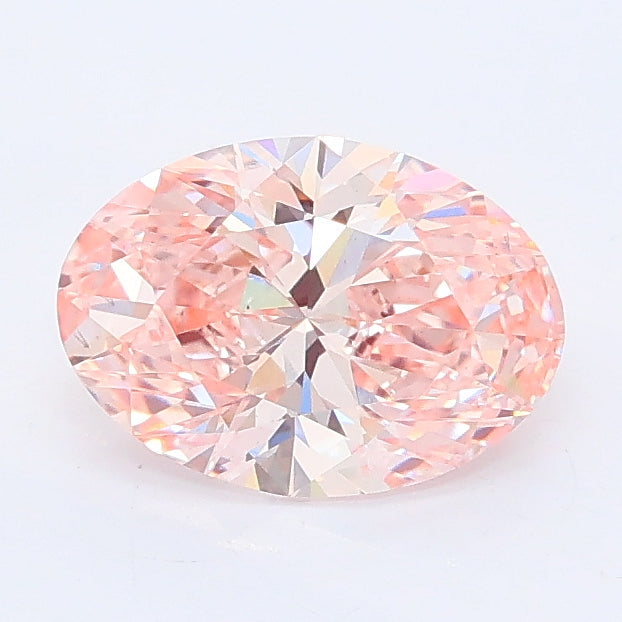 1.08 carat fancy intense pink oval lab grown diamond VS1 clarity