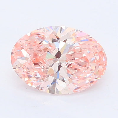 1.08 carat fancy intense pink oval lab grown diamond VS1 clarity