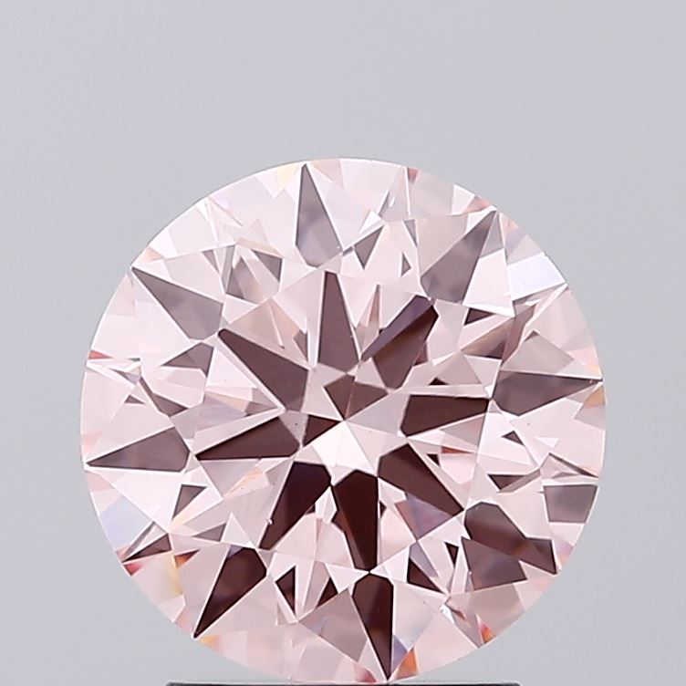 2.63 carat fancy intense pink round lab grown diamond VS1 clarity