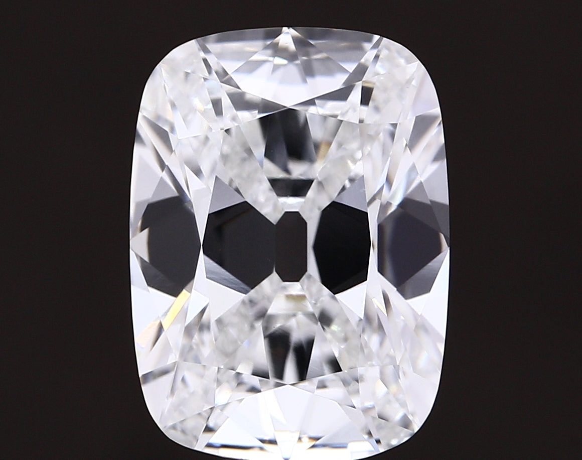 7.03 carat old mine cushion lab grown diamond E color VVS2 clarity
