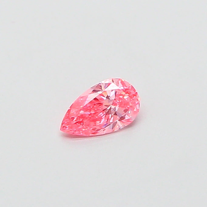 0.33 carat fancy vivid pink pear lab grown diamond VVS2 clarity