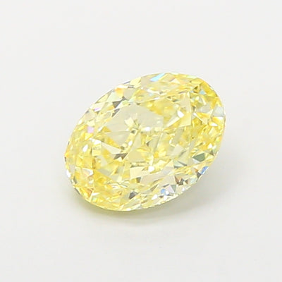 1.23 carat fancy yellow oval lab grown diamond VS1 clarity