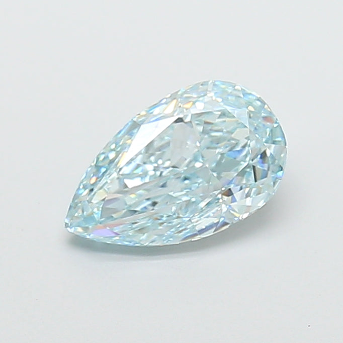 2.02 carat fancy intense bluish green pear lab grown diamond VVS2 clarity