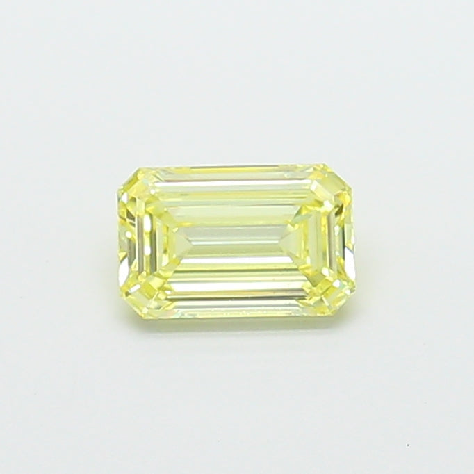 1.01 carat fancy yellow emerald lab grown diamond VS2 clarity