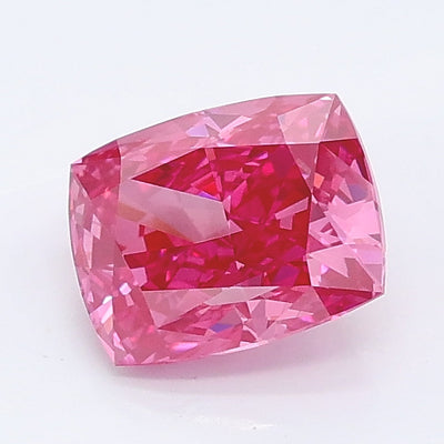 1.06 carat fancy vivid pink cushion lab grown diamond VVS2 clarity