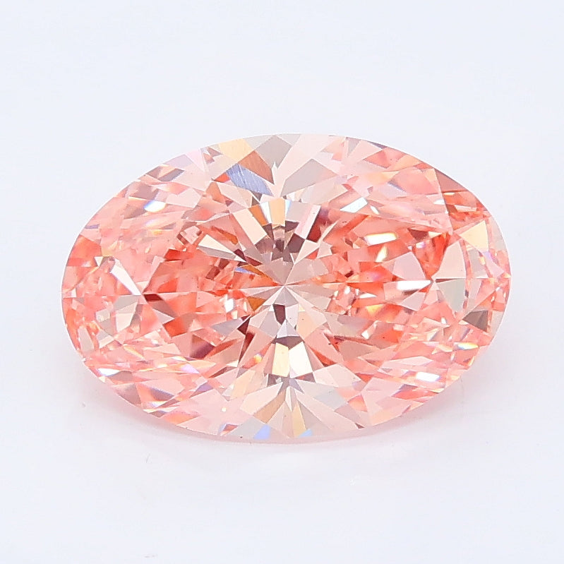 2.08 carat fancy intense pink oval lab grown diamond VS1 clarity