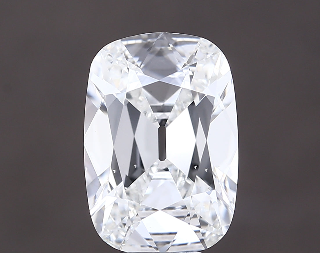 6.01 carat old mine cushion lab grown diamond E color VS2 clarity