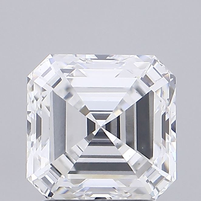 2.01 carat asscher lab grown diamond E color VS1 clarity