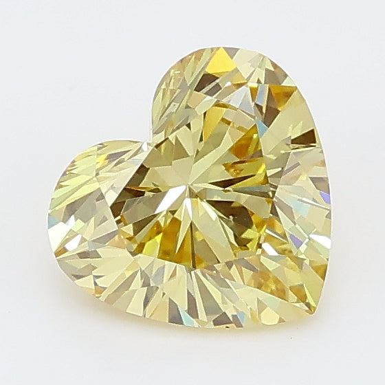 1.04 carat fancy yellow heart lab grown diamond VVS1 clarity