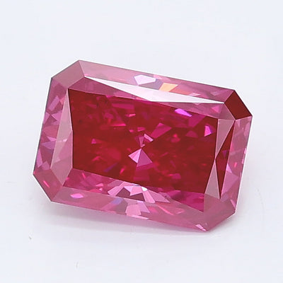 1.15 carat fancy vivid pink radiant lab grown diamond VS2 clarity