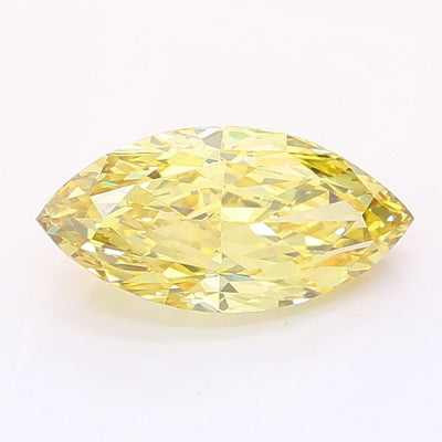 1.04 carat fancy intense yellow marquise lab grown diamond VS1 clarity