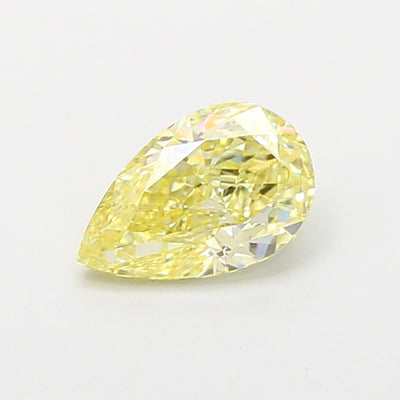 0.94 carat fancy yellow pear lab grown diamond VVS2 clarity