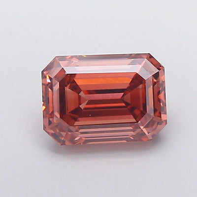 3.00 carat fancy pinkish brown emerald lab grown diamond VS1 clarity