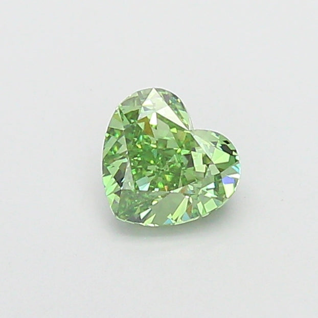 1.00 carat fancy vivid green heart lab grown diamond VVS2 clarity