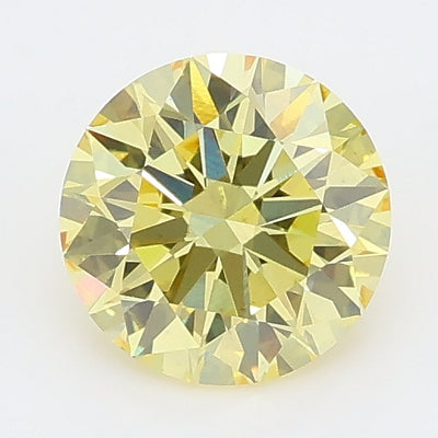 1.00 carat fancy intense yellow round lab grown diamond VS1 clarity