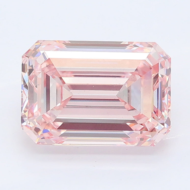 3.01 carat fancy light brownish pink emerald lab grown diamond VS1 clarity