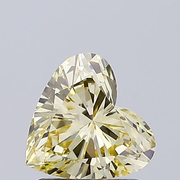 1.14 carat fancy yellow heart lab grown diamond VS1 clarity