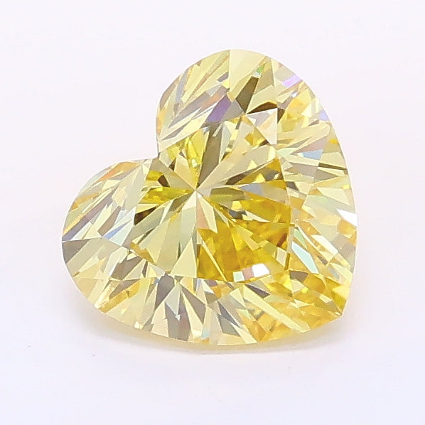 1.06 carat fancy yellow heart lab grown diamond VVS2 clarity
