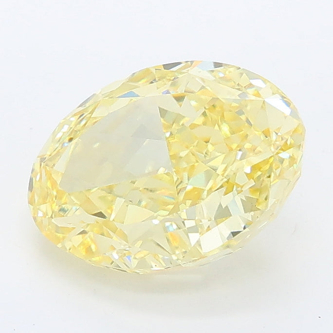 2.72 carat fancy intense yellow oval lab grown diamond VS1 clarity