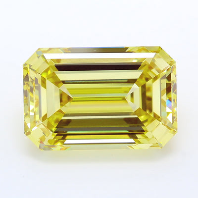 10.04 carat fancy yellow emerald lab grown diamond VS1 clarity