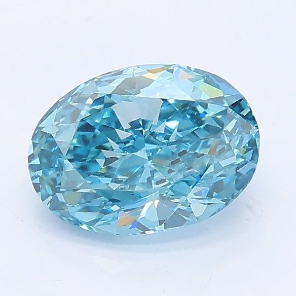 1.10 carat fancy vivid blue oval lab grown diamond VS2 clarity